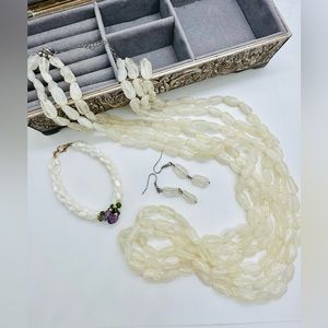 Vintage Amethyst bracelet & necklace lot